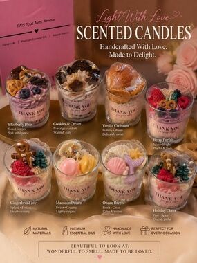 BOGO SALE! CAKE SCENTED CANDLES 8 DIFFERENT SCENTS WITH GIFT BOX